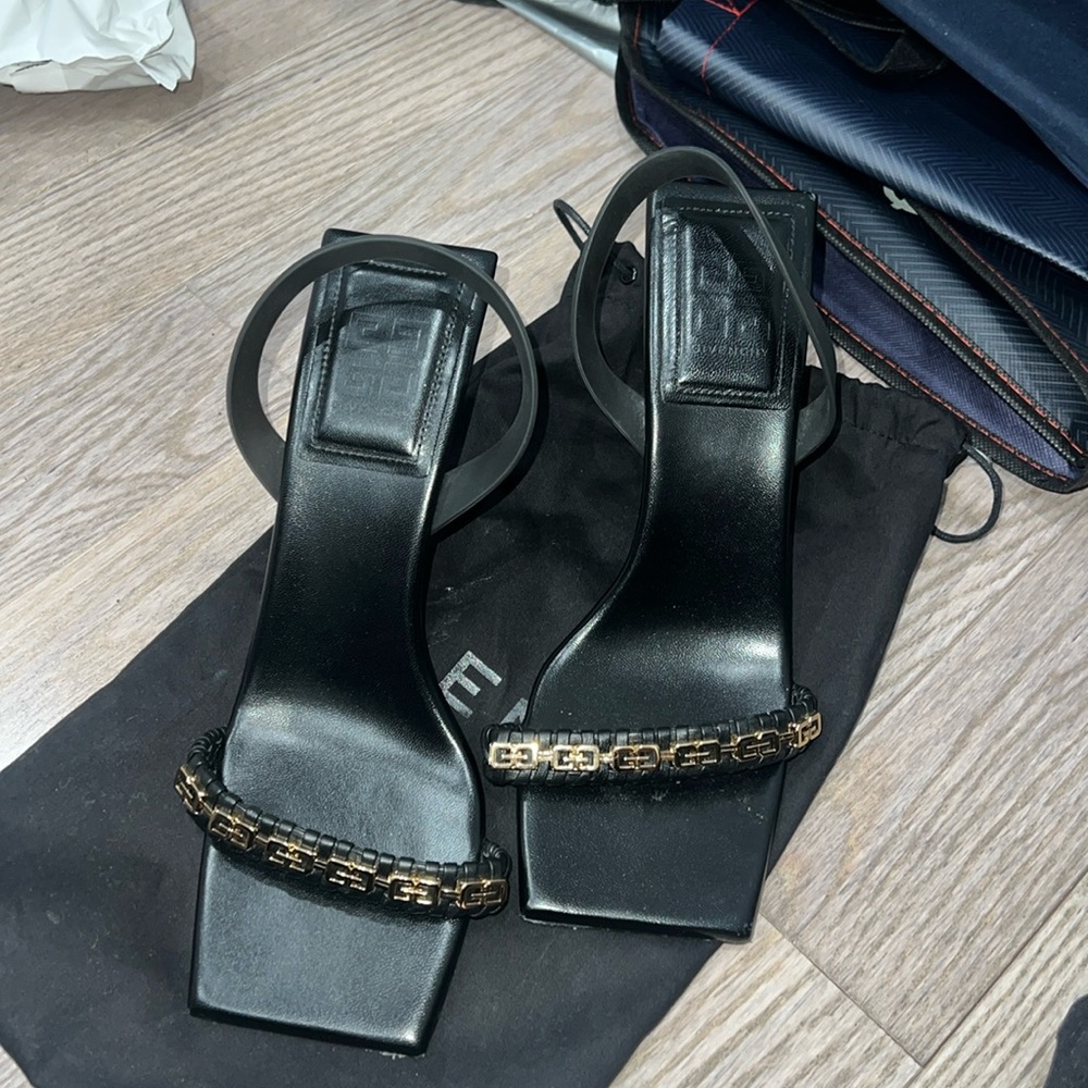 GIVENCHY 4G GOLD MULE HEELS